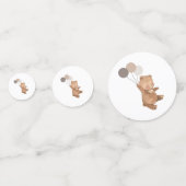 Beer met 3 bruine ballonnen confetti (Voorkanten)