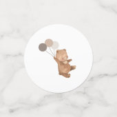 Beer met 3 bruine ballonnen confetti (Kleine voorkant)