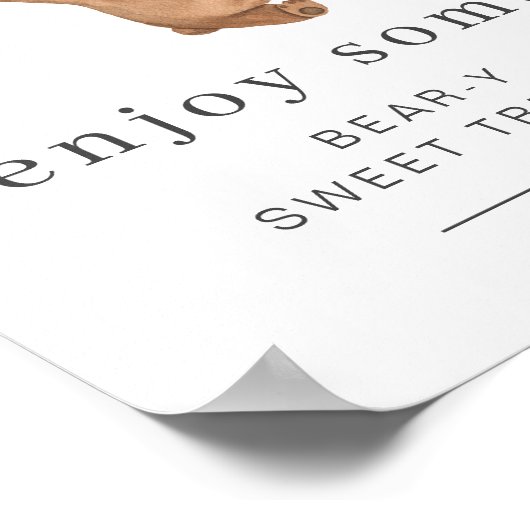 Beer met 3 bruine ballonnen poster (Hoek)