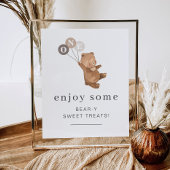 Beer met 3 bruine ballonnen poster