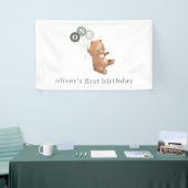 Beer met 3 Groene Banner voor ballonnen (Beurs)