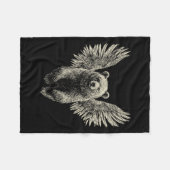 Beer met Angel Wings Retro Wildlife Kunstwerk Vlie Fleece Deken (Voorkant (Horizontaal))