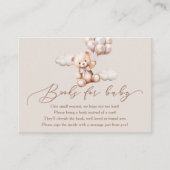 Beer met ballonnen Baby shower boeken voor Baby Informatiekaartje (Voorkant)
