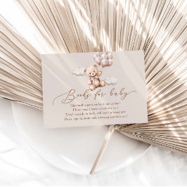 Beer met ballonnen Baby shower boeken voor Baby Informatiekaartje