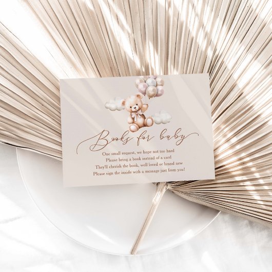 Beer met ballonnen Baby shower boeken voor Baby Informatiekaartje