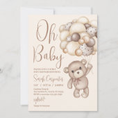 beer met ballonnen baby shower kaart (Voorkant)