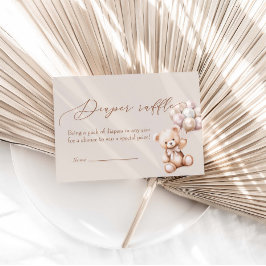 Beer met ballonnen Baby shower luier rafel Informatiekaartje