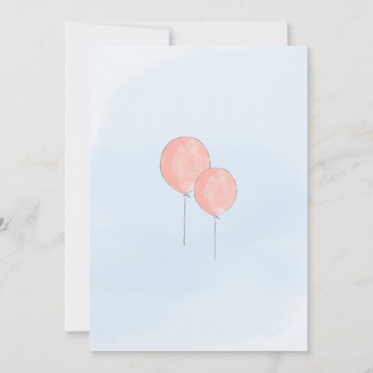 Beer met ballonnen baby shower-uitnodiging kaart (Achterkant)