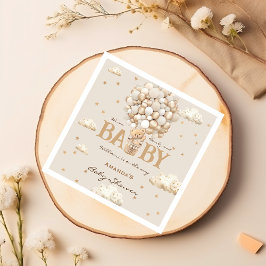 Beer met ballonnen Boho Neutral Baby shower Servet