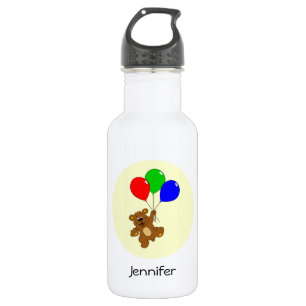 beer met ballonnen cartoon naam kinderen waterfles 