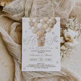 Beer met Ballonnen & Harten Gender Reveal Kaart