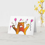 Beer met ballonnen kaart (Gele Bloem)