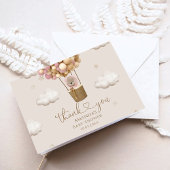 Beer met ballonnen meisje Baby shower Bedankkaart