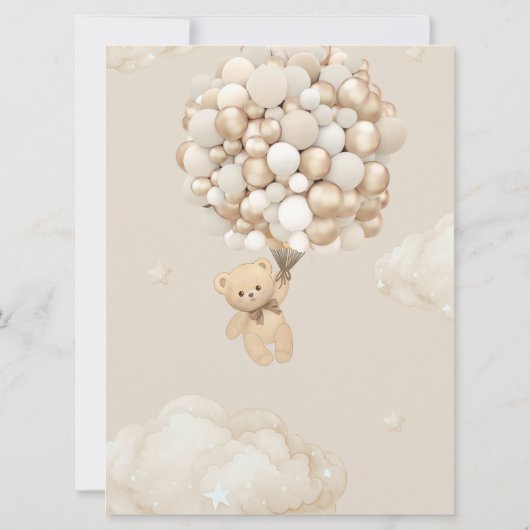 Beer met Ballonnen Neutraal Baby shower Spel Kaart (Achterkant)