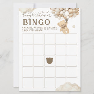 Beer met Ballonnen Neutraal Baby shower Spel Kaart