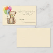 Beer met ballonnen - Raad eens hoeveel gummy-beren Informatiekaartje (Voorkant / Achterkant)