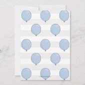 Beer met Balloon Baby shower Invitation | Blauw Kaart (Achterkant)