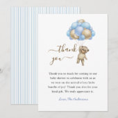 Beer met Balloons Baby Boy shower Bedankt kaart (Voorkant / Achterkant)
