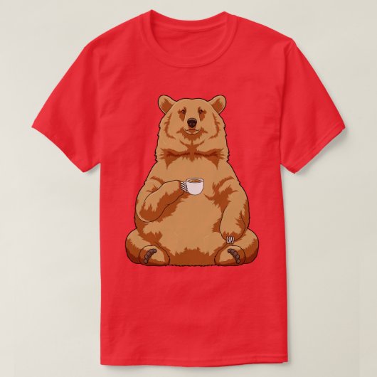 Beer met beker koffie t-shirt (Design voorkant)