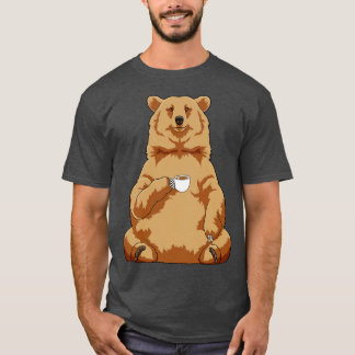 Beer met beker koffie t-shirt