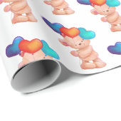 Beer met Birthday Heart ballon Cadeaupapier (Rol Hoek)