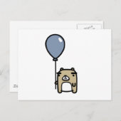 Beer met blauwe ballon briefkaart (Voorkant / Achterkant)