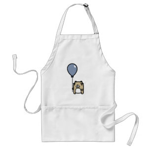 Beer met blauwe ballon standaard schort
