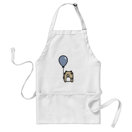Beer met blauwe ballon standaard schort (Voorkant)