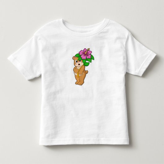 Beer met Bloedvat Hibiscus Kinder Shirts (Voorkant)