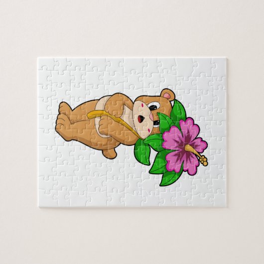 Beer met Bloedvat Hibiscus Legpuzzel (Horizontaal)