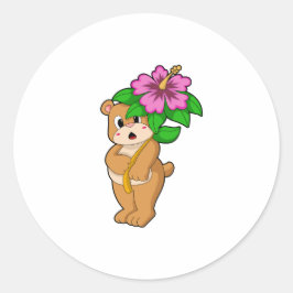 Beer met Bloedvat Hibiscus Ronde Sticker