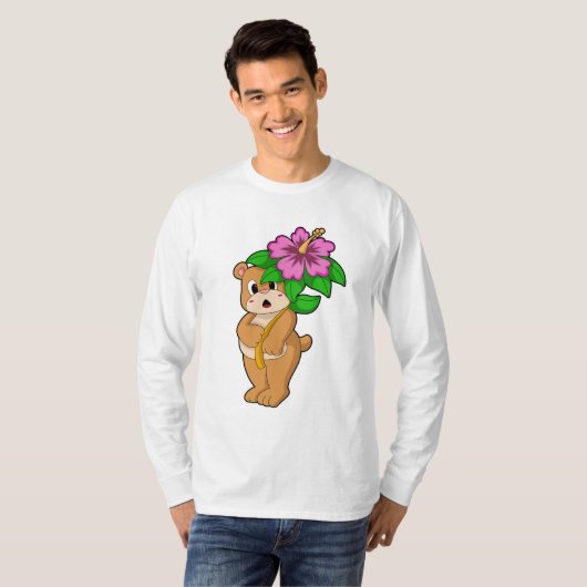 Beer met Bloedvat Hibiscus T-shirt (Voorkant volledig)