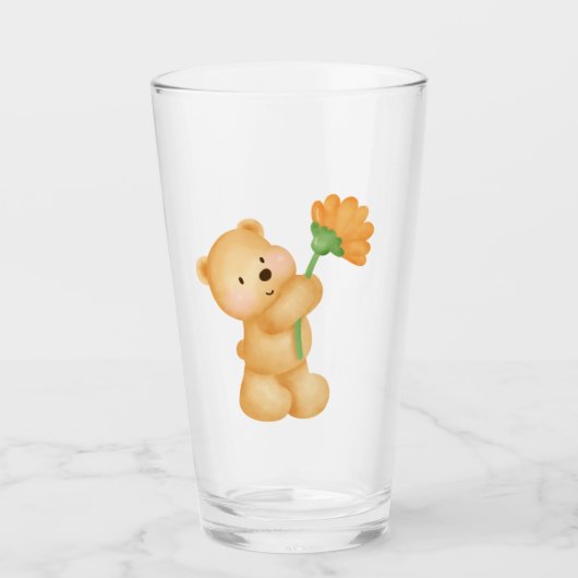 beer met bloem glas (Voorkant)