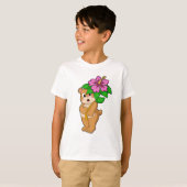 Beer met Bloem Hibiscus T-shirt (Voorkant volledig)