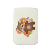Beer met bloemen badmat (Voorkant Verticaal)