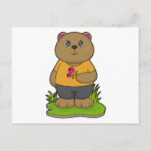 Beer met bloemen briefkaart (Voorkant)
