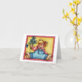 Beer met bloemen - Noteer Kaart (Gele Bloem)