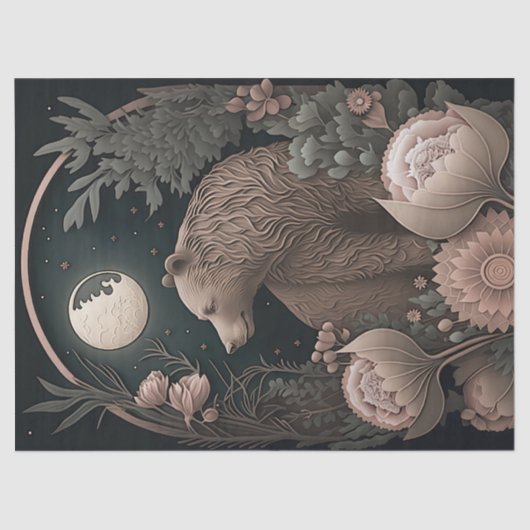 Beer met bloemen tissuepapier (Voorkant)