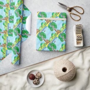 "Beer met bloemen" Verpakkingspapier Cadeaupapier