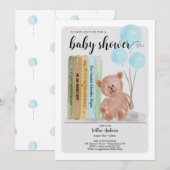 Beer met Boeken Bearly Wait Boy Baby shower Kaart (Voorkant / Achterkant)