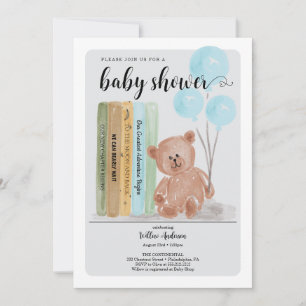 Beer met Boeken Bearly Wait Boy Baby shower Kaart