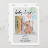 Beer met boeken Bearly Wait Gender Reveal Kaart (Voorkant / Achterkant)