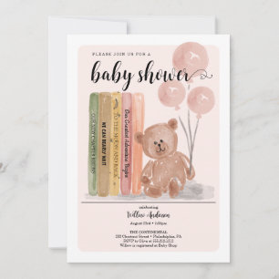 Beer met Boeken Bearly Wait Girl Baby shower Kaart