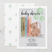 Beer met Boeken Bearly Wait Green Baby shower Kaart (Voorkant / Achterkant)