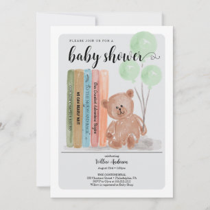 Beer met Boeken Bearly Wait Green Baby shower Kaart
