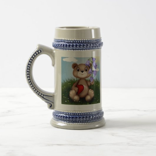 Beer met boeket bloem-30926 bierpul (Links)