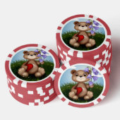 Beer met boeket bloem-30926 poker chips (Opstapeling)