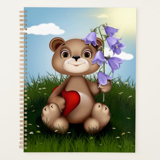 Beer met boeket bloemen-30926 planner (Voorkant)
