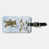 Beer met boekvlinders 3 bagagelabel (Voorkant horizontaal)