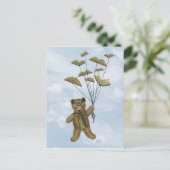 Beer met boekvlinders 3 briefkaart (Staand voorkant)